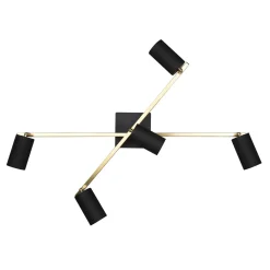 Lampa sufitowa 5 reflektorów czarno-złota MARLEY