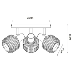 Zumaline Lampa sufitowa 3 reflektory czarny STEM