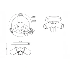 Wszystkie Lampy Sufitowe|inny Lampa sufitowa 3 reflektory kawowa czarna GILLAN