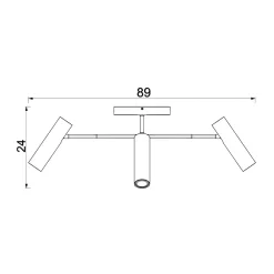 Luminex Lampa sufitowa 4 regulowane reflektory czarno-złota AXION