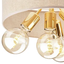 inny Lampa sufitowa abażur beżowy złota CARINA 4