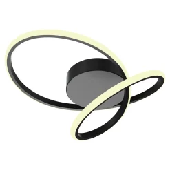 Zumaline Lampa sufitowa czarna LED CLINT 40 cm