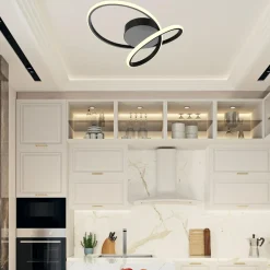 Zumaline Lampa sufitowa czarna LED CLINT 40 cm