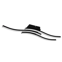 Lampa sufitowa czarna LED ROUTE fale
