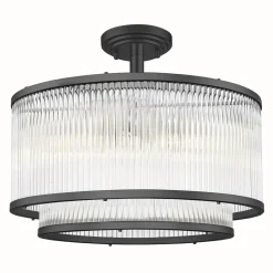 Wszystkie Lampy Sufitowe|Zumaline Lampa sufitowa czarna SERGIO 41,5 cm