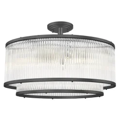 Zumaline Lampa sufitowa czarna SERGIO 50 cm