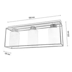 Spot - Light Lampa sufitowa czarno-biała GRETTER 3