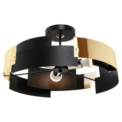 domiluce Lampa sufitowa czarno-złota TORI