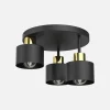 Luminex Lampa sufitowa czarno-złota PARKLA DREK III