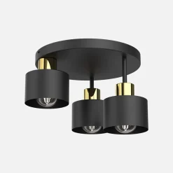 Luminex Lampa sufitowa czarno-złota PARKLA DREK III
