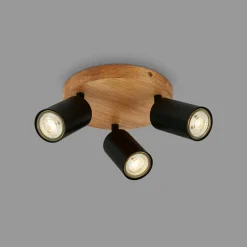 Lampa sufitowa drewniana podstawa czarna VINTAGE III