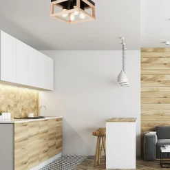 Wszystkie Lampy Sufitowe|inny Lampa sufitowa drewno czarna VILLY 4