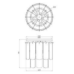 Zumaline Lampa sufitowa dymione szkło czarna NIRA φ43 cm