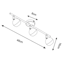 Listwy Oświetleniowe|Wszystkie Lampy Sufitowe|Zumaline Lampa sufitowa GASTER biała GU16016-3TU-WH