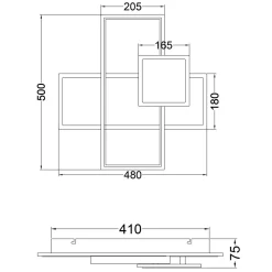 Wszystkie Lampy Sufitowe|Zumaline Lampa sufitowa geometryczna ramka złota chrom SALO LED