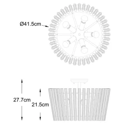 Zumaline Lampa sufitowa glamour złota BACH 41 cm