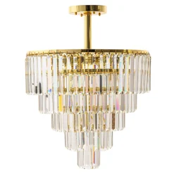 Żyrandole|Lampy Wiszące|Zumaline Lampa sufitowa glamour złota AMEDEO 50 cm