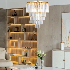 Żyrandole|Lampy Wiszące|Zumaline Lampa sufitowa glamour złota AMEDEO 50 cm