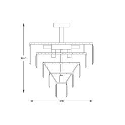 Żyrandole|Lampy Wiszące|Zumaline Lampa sufitowa glamour złota AMEDEO 50 cm