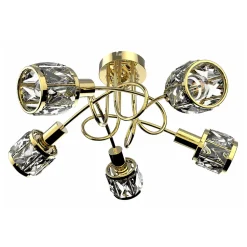 Krislamp Lampa sufitowa glamour złota NELA 5