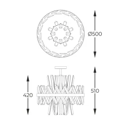 Zumaline Lampa sufitowa glamour złota CONSTANTINOPLE 50 cm