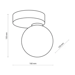 TK Tomasz Krywult Lampa sufitowa kula czarna BIANCA