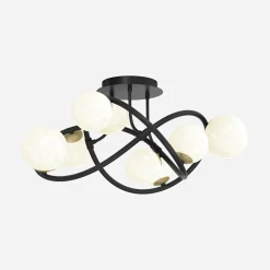 Zumaline Lampa sufitowa kule czarno-złota NISYRO 8