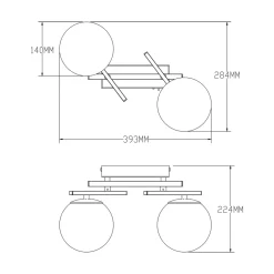 Wszystkie Lampy Sufitowe|Zumaline Lampa sufitowa LED 2 klosze kule NEBULA