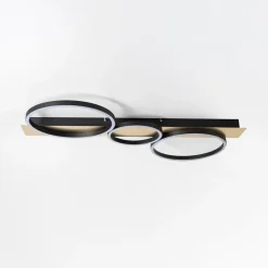 Zumaline Lampa sufitowa LED 3 pierścienie czarno-złota PRIMO