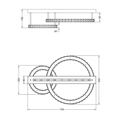 Wszystkie Lampy Sufitowe|Zumaline Lampa sufitowa LED 2 pierścienie złota GIRONA