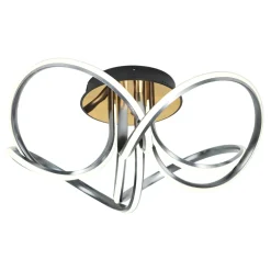 Wszystkie Lampy Sufitowe|Zumaline Lampa sufitowa LED ABRO czarno-szaro-złota