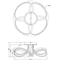 Wszystkie Lampy Sufitowe|Zumaline Lampa sufitowa LED ABRO czarno-szaro-złota