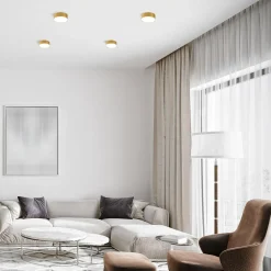 Zumaline Lampa sufitowa LED barwa neutralna 4000K złota SOLARI 8 cm