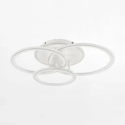 Zumaline Lampa sufitowa LED biała chrom LUNAR z pilotem