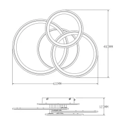 Zumaline Lampa sufitowa LED biała chrom LUNAR z pilotem