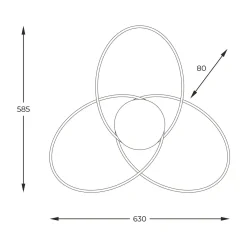 Zumaline Lampa sufitowa LED BOLD czarno-złota