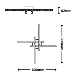 Lampa sufitowa LED brokat chrom REY 60 cm