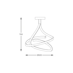 Wszystkie Lampy Sufitowe|Zumaline Lampa sufitowa LED czarna VISO 60 cm