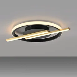 Wszystkie Lampy Sufitowe|Paul Neuhaus Lampa sufitowa LED czarno-złota KORSA