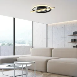 Wszystkie Lampy Sufitowe|Paul Neuhaus Lampa sufitowa LED czarno-złota KORSA