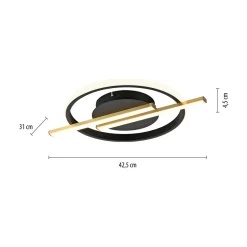 Wszystkie Lampy Sufitowe|Paul Neuhaus Lampa sufitowa LED czarno-złota KORSA