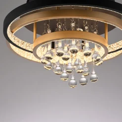 Paul Neuhaus Lampa sufitowa LED czarno-złota ROTAZO