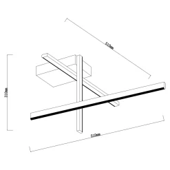 Zumaline Lampa sufitowa LED EDGE czarno-złota