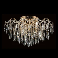 inny Lampa sufitowa LED glamour złota fi 62 cm z pilotem