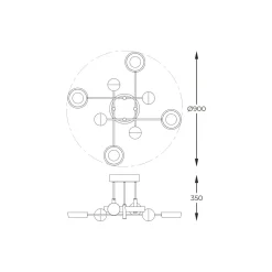 Zumaline Lampa sufitowa LED LARA czarno-złota