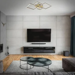 Wszystkie Lampy Sufitowe| Lampa sufitowa LED obrotowa złoto brązowa FRAME 75 cm