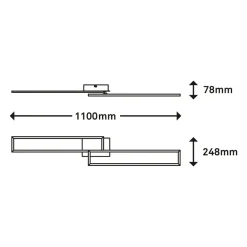 Lampa sufitowa LED obrotowa złoto brązowa FRAME 110 cm