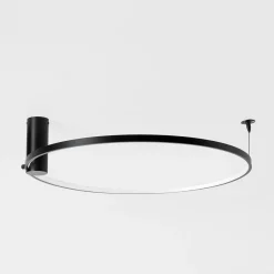 Zumaline Lampa sufitowa LED pierścieniowa czarna HORIK 60 cm