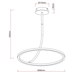 Zumaline Lampa sufitowa LED pierścieniowa czarna CORIT
