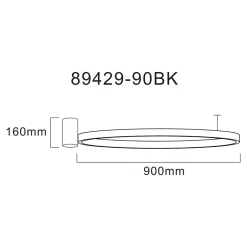 Wszystkie Lampy Sufitowe|Zumaline Lampa sufitowa LED pierścieniowa czarna HORIK 90 cm